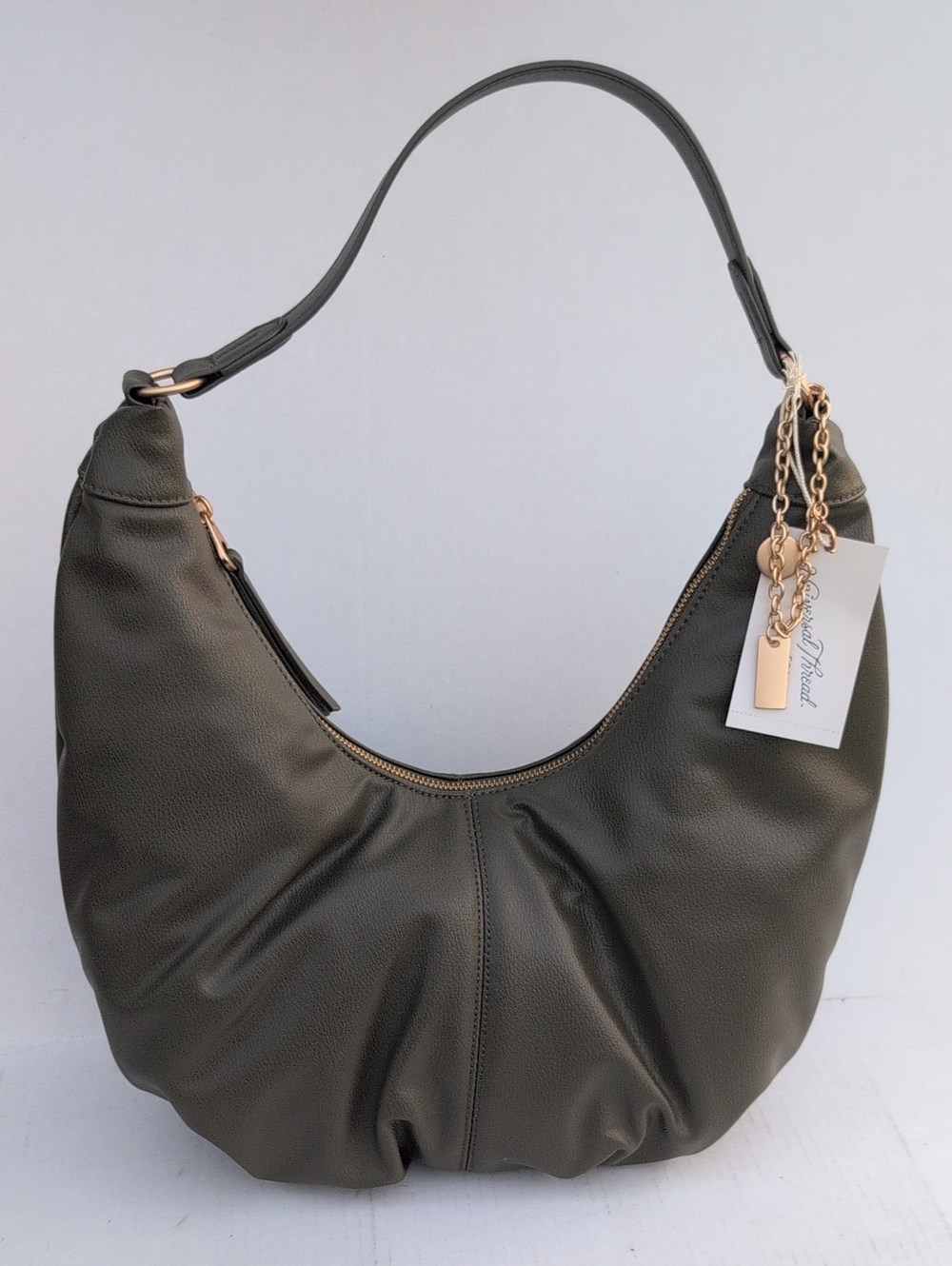 Universal Thread Olive Green Hobo Shoulder Bag with Gold Chain Accent